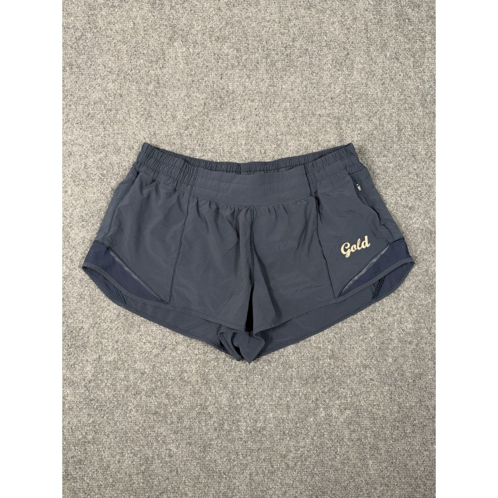 Lululemon Hotty Hot Shorts Women 12 Blue 2.5" Running Lightweight Stretch Pocket
